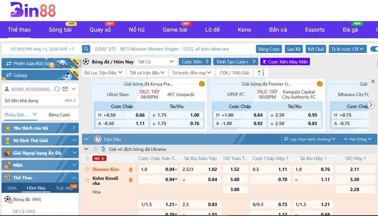 Thể Thao Saba Sports Tại Bin88 Sân Chơi Cá Cược Đẳng Cấp Cho Các Fan Hâm Mộ