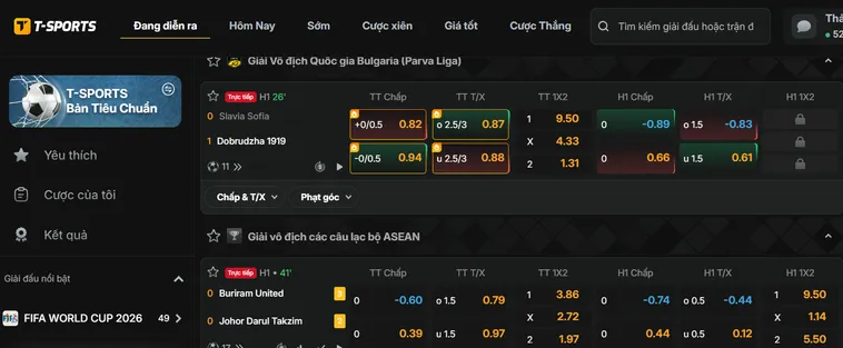 Thể Thao T-Sports Tại Bin88 Sân Chơi Cá Cược Đẳng Cấp Nhất Cho Các Tay Chơi