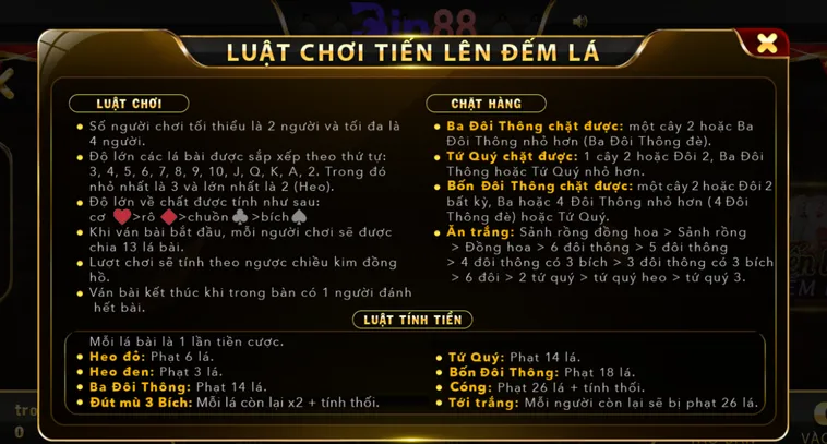 Tiến Lên Đếm Lá Tại Bin88 Trò Chơi Bài Đổi Thưởng Kịch Tính Và Hấp Dẫn Nhất