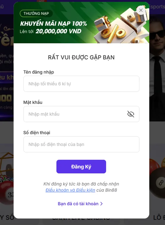 Hướng Dẫn Cách Đăng Ký Bin88 Nhanh Chóng An Toàn Cho Mọi Tân Thủ